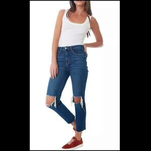 L’AGENCE Audrina Classic Vintage Destructed Ankle Blue Jeans Size 25 NWT